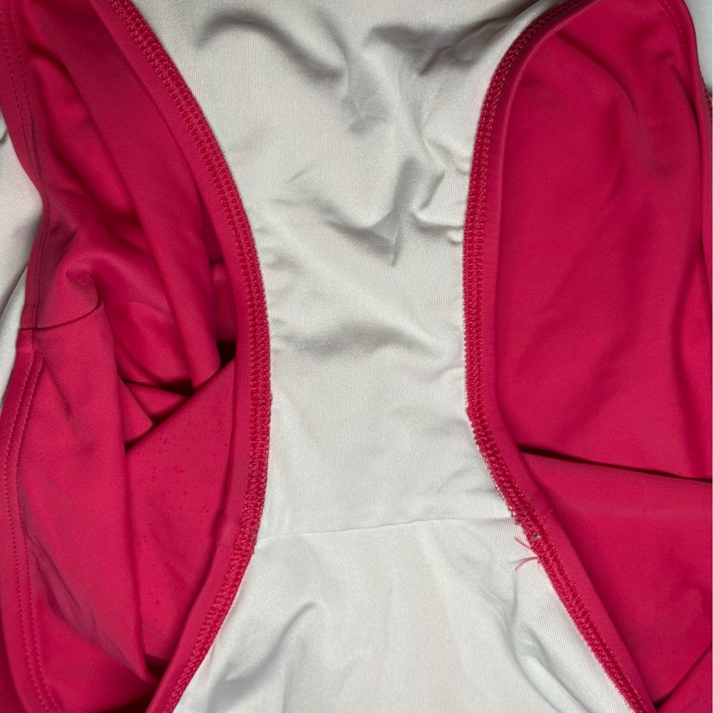 Tommy Hilfiger Flutter Ruffle One Piece Swimsuit Hot Pink Bathing Suit Size 8 - Picture 7 of 10